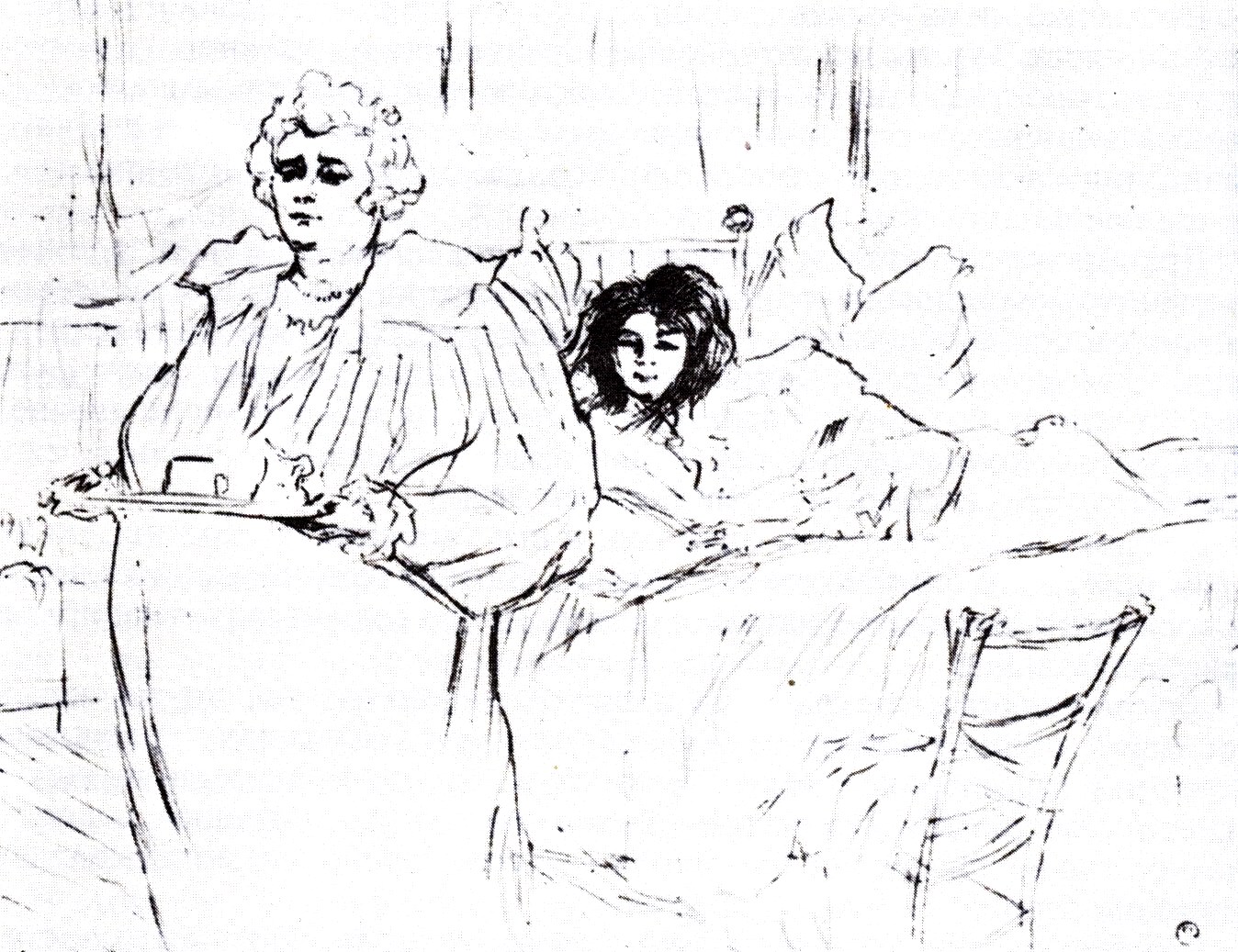 Анри де тулуз-Лотрек. "Женщина с подносом (Мадам Барон и мадемуазель Попо)". 1896.